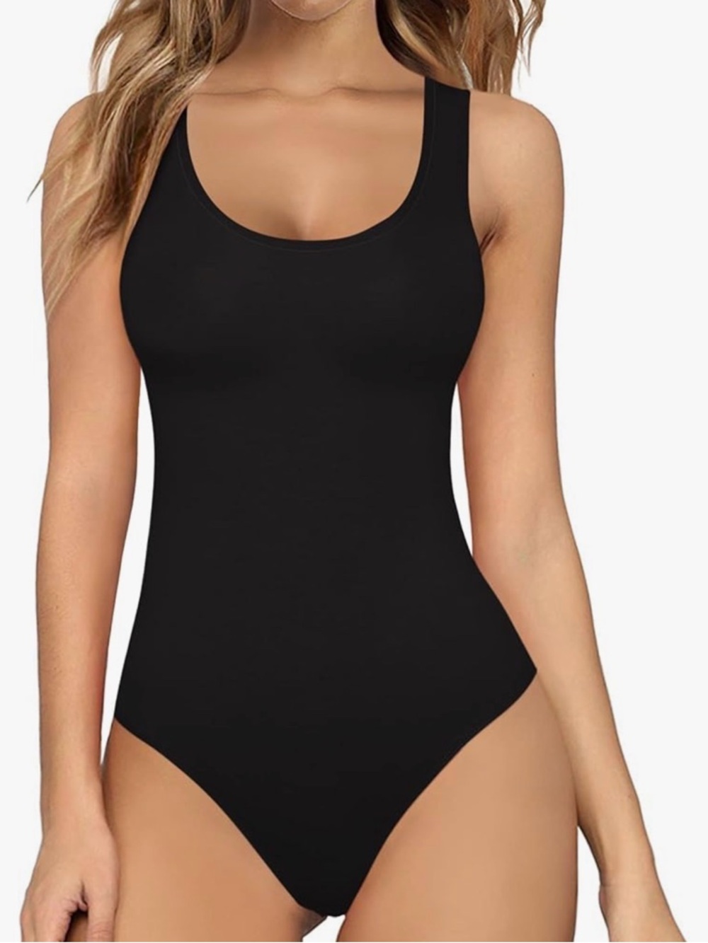 MANGOPOP Women's Tank Top Bodysuit Scoop Neck Sleeveless Body XS